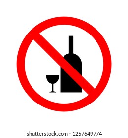 Vector illustration of not allowed to drink alcohol