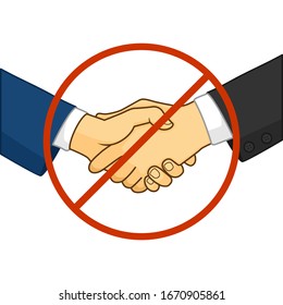 vector illustration not Shaking Hands Amid Coronavirus Outbreak