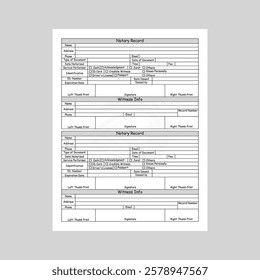 Vector illustration of notary journal log book