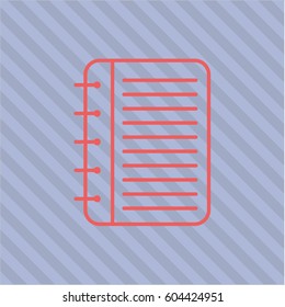 Vector Illustration of Note Book high quality icon in Peach Color

