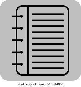 Vector Illustration with Note Book Icon
