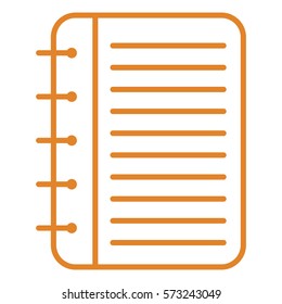 Vector Illustration of Note Book Icon in Orange