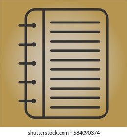 Ilustración vectorial del icono del Libro de notas en marrón
