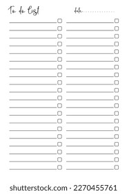 Vector illustration of note pad page with lines and place for date. To do list for every day