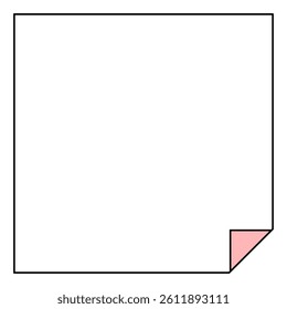 Vector Illustration of a Note Paper With a Folded Corner