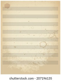 Vector illustration of a note paper, in grunge, vintage style