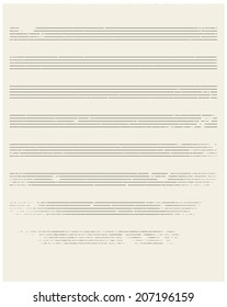 Vector illustration of a note paper, in grunge, vintage style