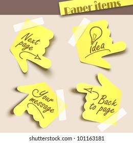 Vector illustration note paper. Message label