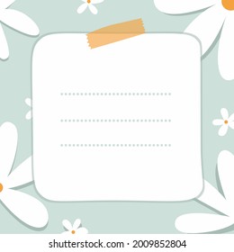 Vector Illustration Of Note Papers With Spring Objects Affixed With Masking Tape For Doodle, Scribble, Note, Memo. Design For Print Project For Banner, Icons, Web Design, Poster, And Scrapbook.