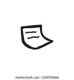 Vector illustration of note, sticker on transparent background. Hand drawn.