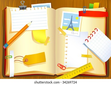 Vector illustration of the notebook