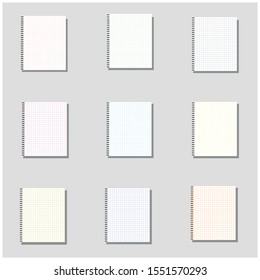 Vector illustration of a notebook. Blank paper vector