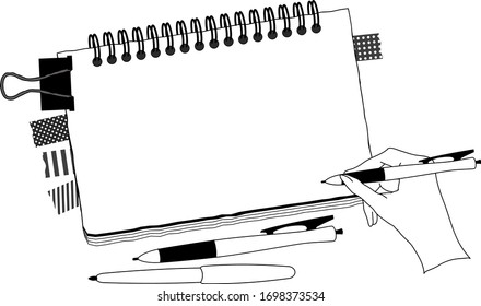 vector illustration of notebook frame