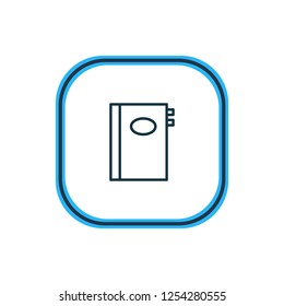 Vector illustration of notebook icon line. Beautiful bureau element also can be used as book  icon element.