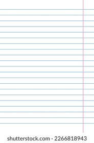 Vector illustration of notebook page with striped pattern and pink border