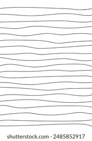 Vector illustration of notebook page with wavy black lines on white background
