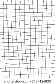 Vector illustration of notebook page with wavy black grid on white background