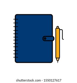 vector illustration of notebook with pencil