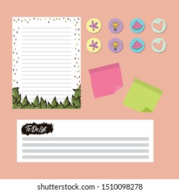 vector illustration notebook school with supply vector illustration