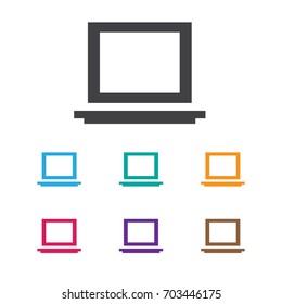 Vector Illustration Of Notebook Symbol On Laptop Icon. Premium Quality Isolated Portable Computer Element In Trendy Flat Style.