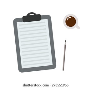 vector illustration of notepad with pencil