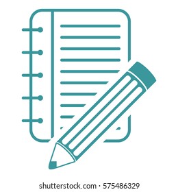 Vector Illustration of Notepad & Pencil Icon in Blue
