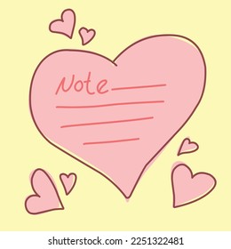 a vector illustration of a notepad for valentine's day
