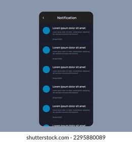 Vector Illustration Notification menu interface design template