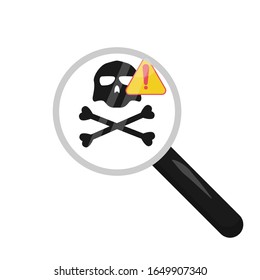 Vector illustration of Notifications and information, internet. virus warning from digital hardware.