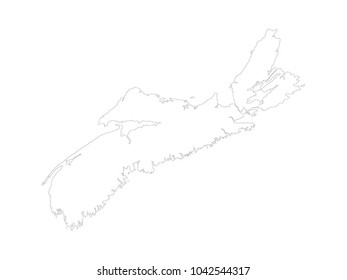 Vector Illustration Nova Scotia Map Stock Vector (Royalty Free ...