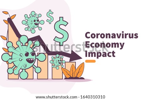 vector illustration novel coronavirus 2019-nCoV impact global economy. corona virus make down economy. country economic impact novel coronavirus. chart economy down. wuhan corona virus business down.