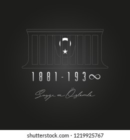 Vector Illustration. November 10, The founder of the Republic of Turkey M. K. Ataturk's death anniversary.