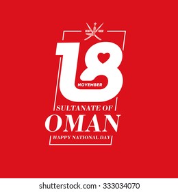 vector illustration November 18th Sultanate of Oman . National Day, celebration republic, graphic for design elements