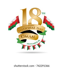 vector illustration November 18th Sultanate of Oman . National Day, celebration republic, graphic for design elementds. 
