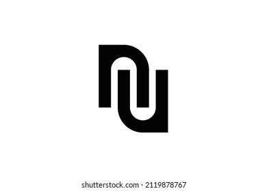 vector illustration of NU logo monogram,letter N U Initial logo