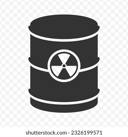 Vector illustration of nuclear barrel icon in dark color and transparent background(PNG).