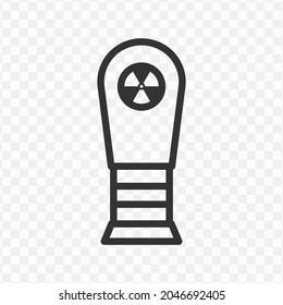 Ilustración vectorial del icono de la bomba nuclear en color oscuro y fondo transparente (png).