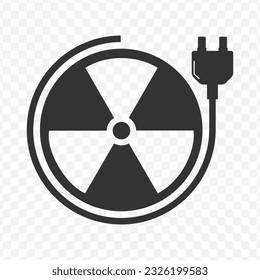 Vector illustration of nuclear charger icon in dark color and transparent background(PNG).