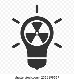 Vector illustration of nuclear idea icon in dark color and transparent background(PNG).