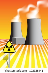 Vector Illustration Nuclear Power Plant Stock Vector (Royalty Free ...