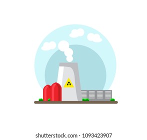 Vector illustration of a nuclear power plant conceptual 