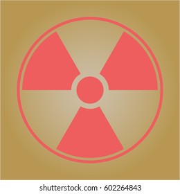 Ilustración vectorial de un icono o símbolo nuclear, de un vector radiactivo
