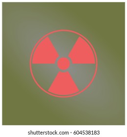 Vector Illustration of Nuclear, radioactive icon in red color
