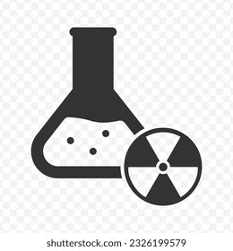 Vector illustration of nuclear research icon in dark color and transparent background(PNG).