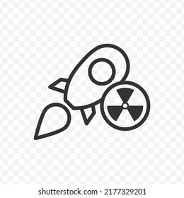 Vector Illustration Of Nuclear Rocket Icon In Dark Color And Transparent Background(png).