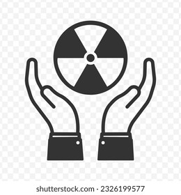 Vector illustration of nuclear saving icon in dark color and transparent background(PNG).