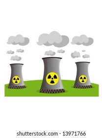 vector illustration of a nuclear station for energy