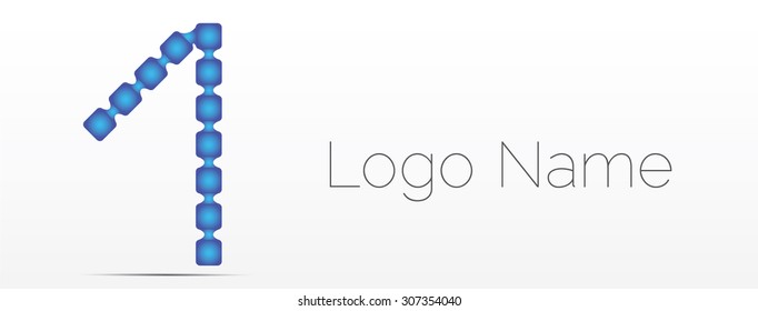 Vector illustration of number 1