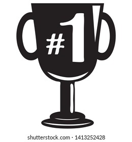 Vector illustration of Number 1 Trophy icon