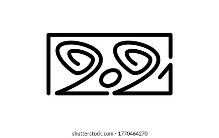 Vector illustration: Number of 2021. Design template. Happy new year.  Greeting card.